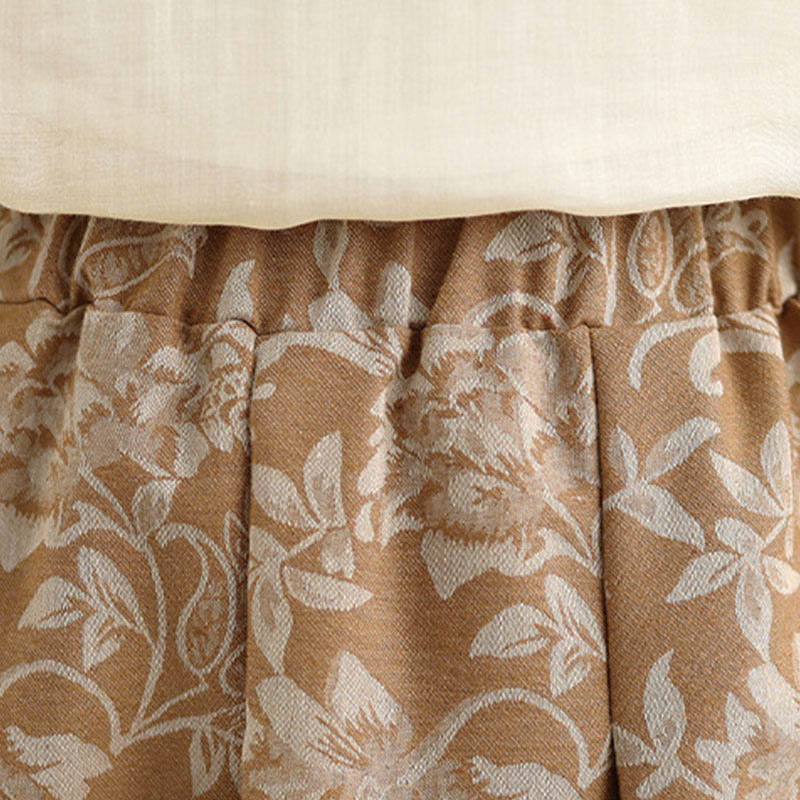 Buddha Stones Damenrock aus Baumwolle mit A-Linien-Schnitt, elastischem Bund und Taschen, bedruckt mit Blumen-Paisley-Muster - image 16