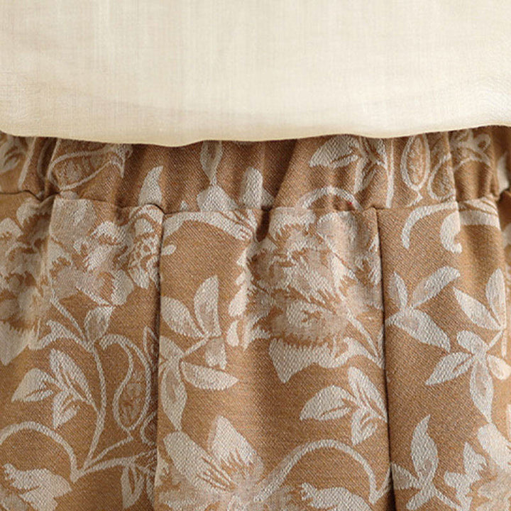 Buddha Stones Damenrock aus Baumwolle mit A-Linien-Schnitt, elastischem Bund und Taschen, bedruckt mit Blumen-Paisley-Muster - image 16