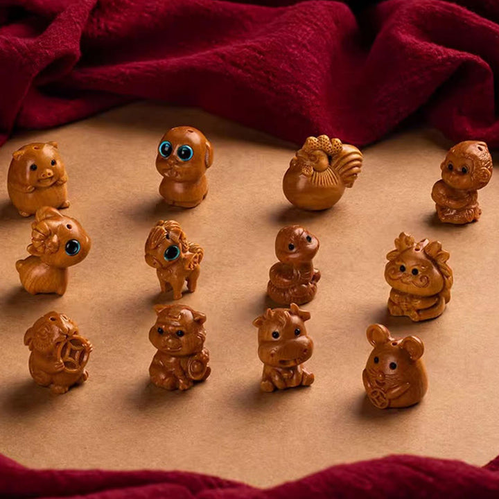 Buddha Stones Schlüsselanhänger aus rotem Sandelholz, Stern, Mond und Bodhi-Samen – Segenswunsch für das Jahr des Pferdes - image 53