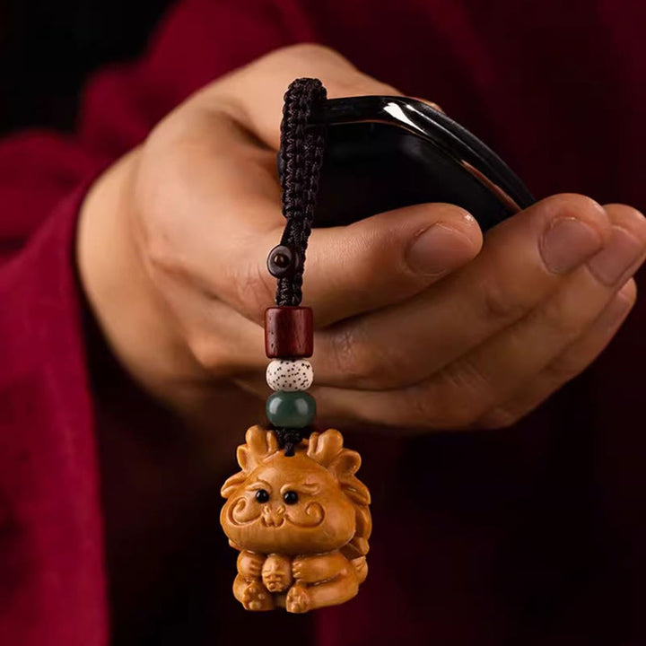 Buddha Stones Schlüsselanhänger aus rotem Sandelholz, Stern, Mond und Bodhi-Samen – Segenswunsch für das Jahr des Pferdes - image 23