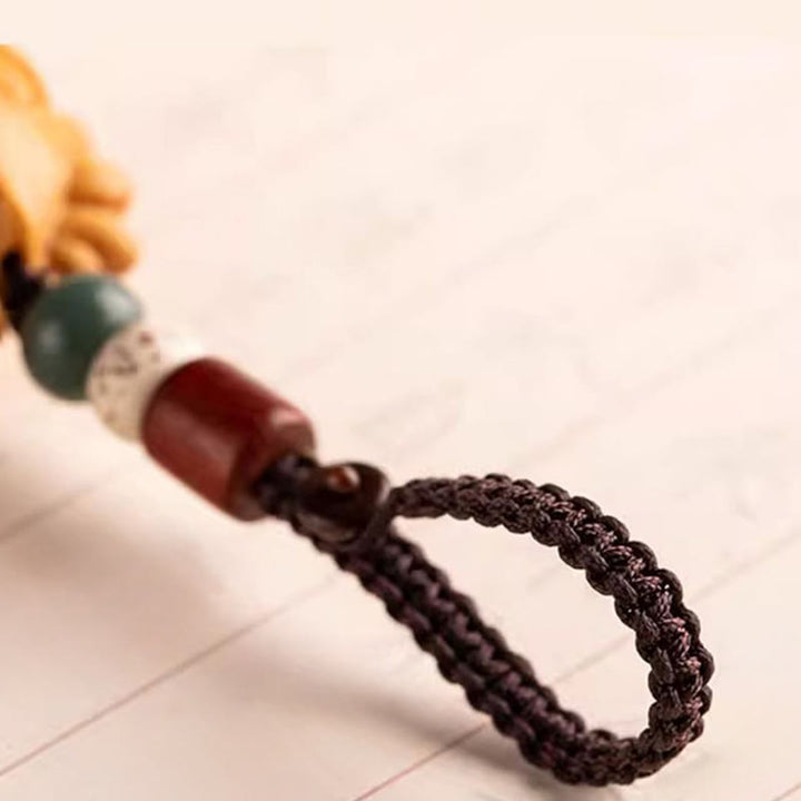 Buddha Stones Schlüsselanhänger aus rotem Sandelholz, Stern, Mond und Bodhi-Samen – Segenswunsch für das Jahr des Pferdes - image 28