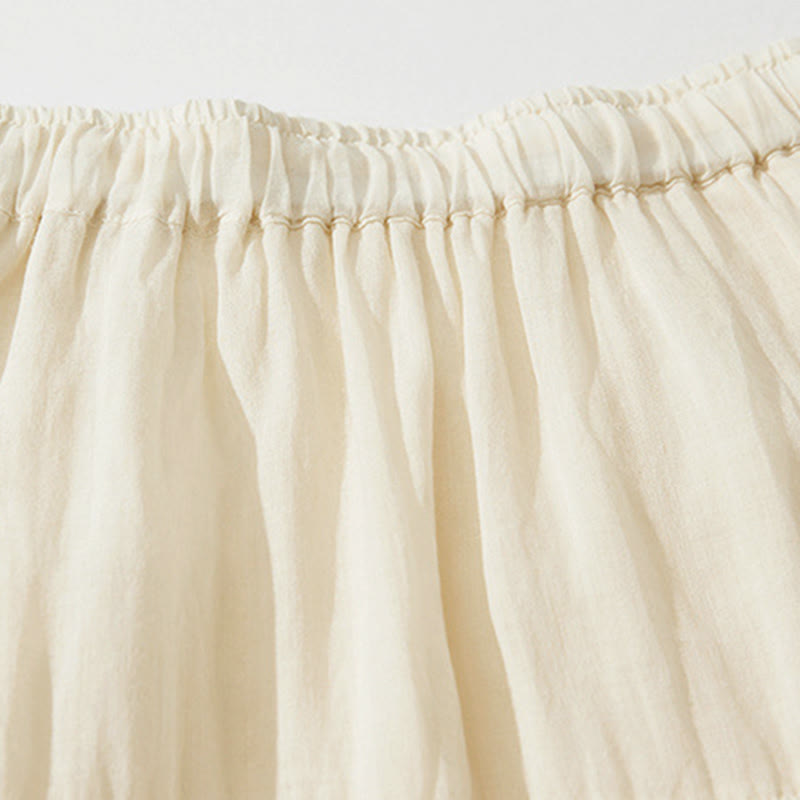 Buddha Stones Damenrock mit A-Linien-Schnitt, hohem Bund, hohem Bund, besticktem Lochmuster, Kordelzug und Taschen - image 15