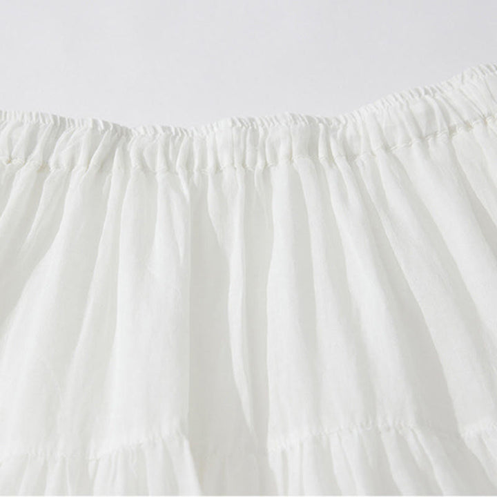 Buddha Stones Damenrock mit A-Linien-Schnitt, hohem Bund, hohem Bund, besticktem Lochmuster, Kordelzug und Taschen - image 11