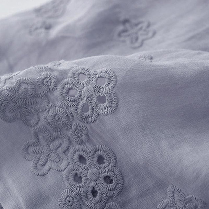 Buddha Stones Damenrock mit A-Linien-Schnitt, hohem Bund, hohem Bund, besticktem Lochmuster, Kordelzug und Taschen - image 5