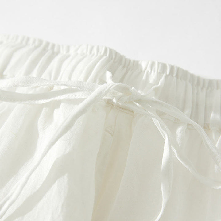 Buddha Stones Damenrock mit A-Linien-Schnitt, hohem Bund, hohem Bund, besticktem Lochmuster, Kordelzug und Taschen - image 10