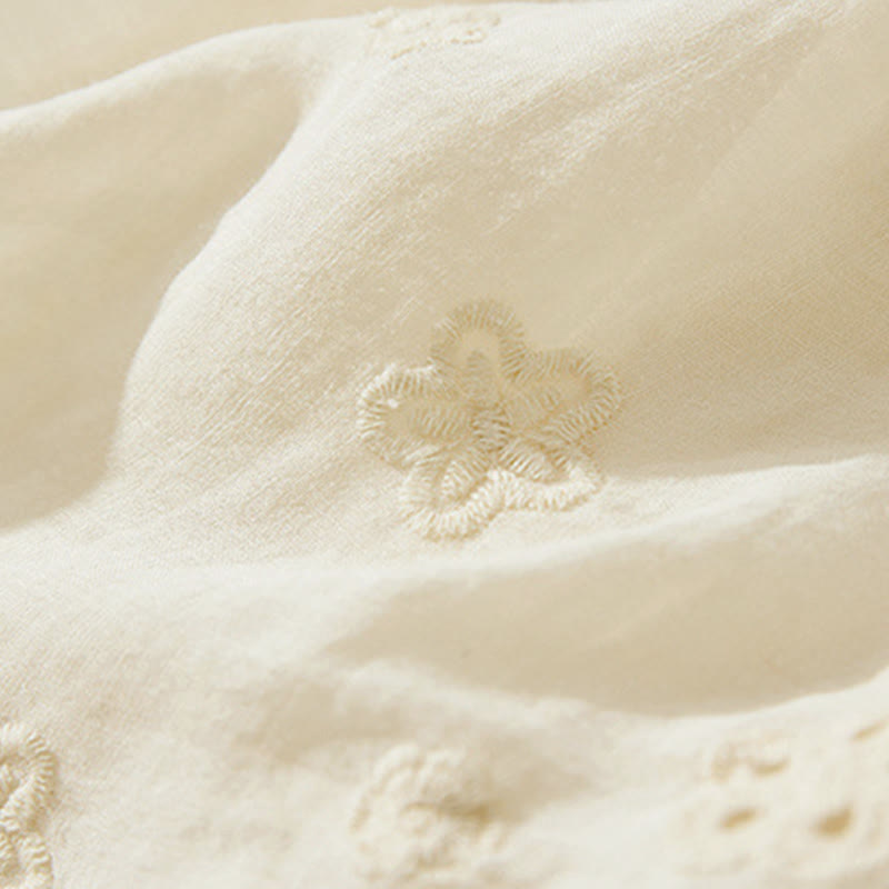 Buddha Stones Damenrock mit A-Linien-Schnitt, hohem Bund, hohem Bund, besticktem Lochmuster, Kordelzug und Taschen - image 19