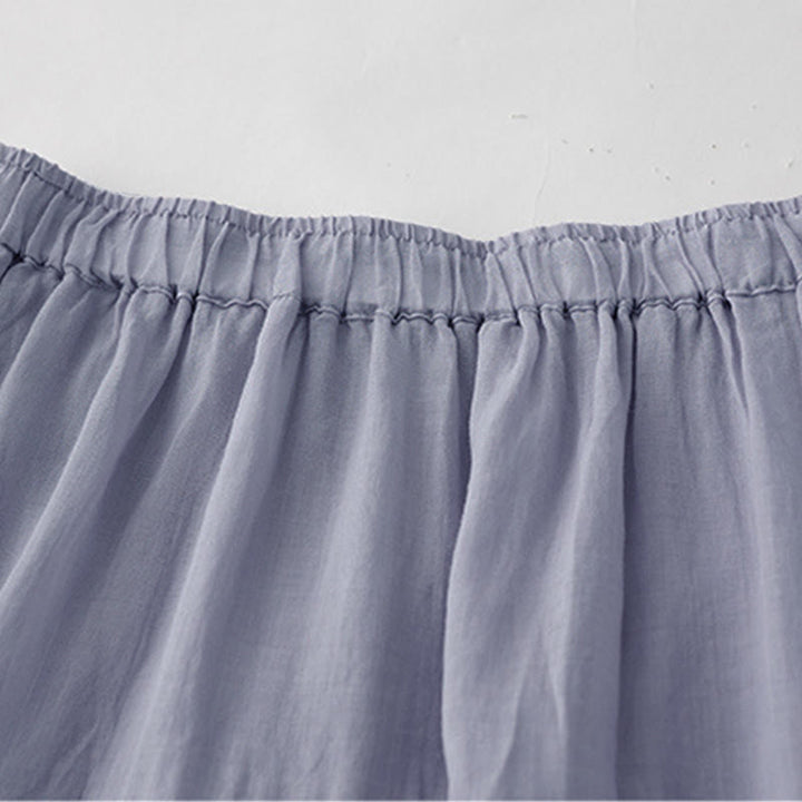 Buddha Stones Damenrock mit A-Linien-Schnitt, hohem Bund, hohem Bund, besticktem Lochmuster, Kordelzug und Taschen - image 3