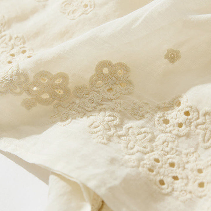 Buddha Stones Damenrock mit A-Linien-Schnitt, hohem Bund, hohem Bund, besticktem Lochmuster, Kordelzug und Taschen - image 18