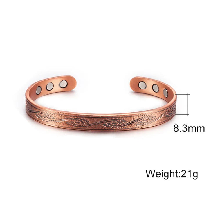 Buddha Stones Spiralmuster Kupfer Balance Offenes verstellbares Armband Armreif - image 4