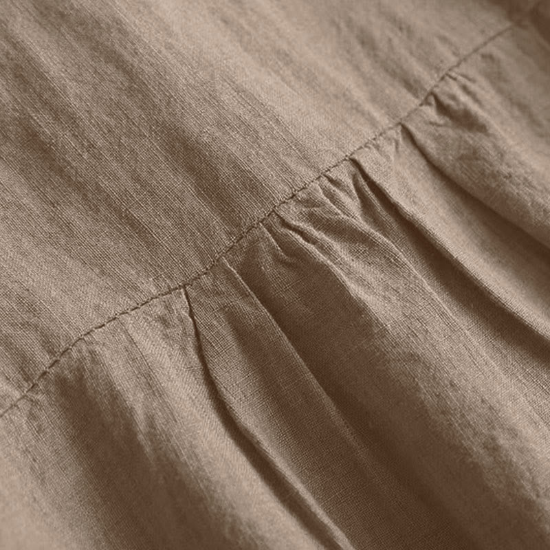 Buddha Stones Casual Plain Damenbluse mit Rundhalsausschnitt und Dreiviertelärmeln - image 6