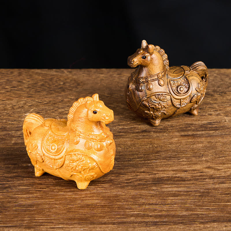Buddha Stones Mini-Dekoration „Jahr des Pferdes“ aus Lotus, Ebenholz, Lindenholz und grünem Sandelholz, 5,5 x 5 x 3,2 cm - image 13