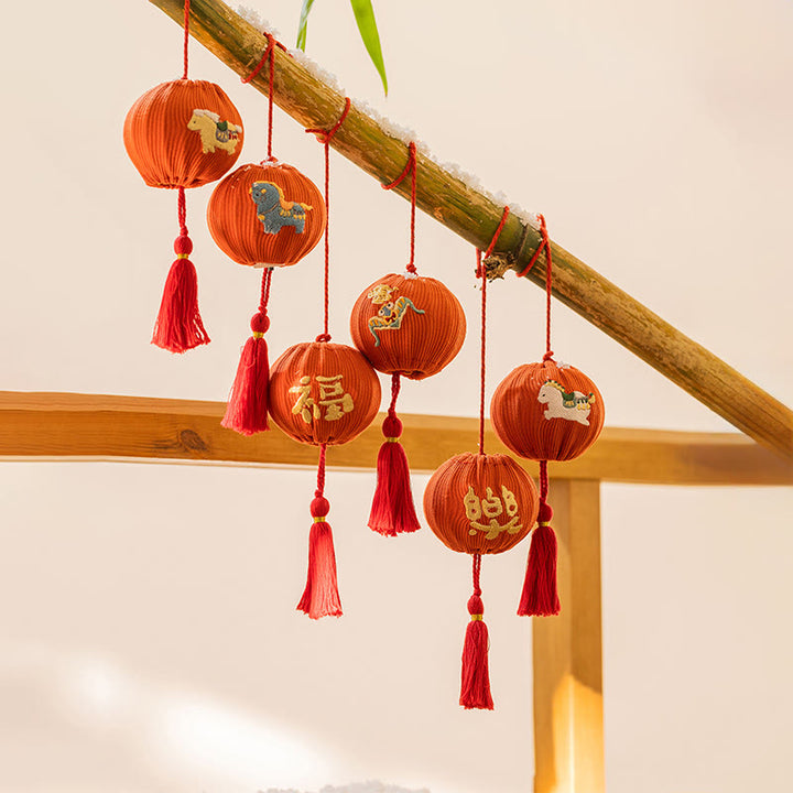 Buddha Stones Jahr des Pferdes Rote Schnur Fu-Zeichen Stickerei Stärke Hängende Dekoration - image 14