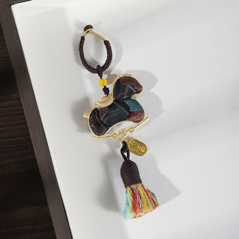 Buddha Stones Jahr des Pferdes, rote Schnur, Stickerei, Verbindungsstück, Hängedekoration - Schwarzes Pferd - image 15