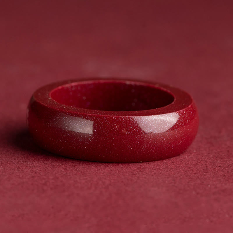 Buddha Stones Chinesischer Tierkreiszeichen-Jahr des Pferdes Zinnober-Segensring - image 24