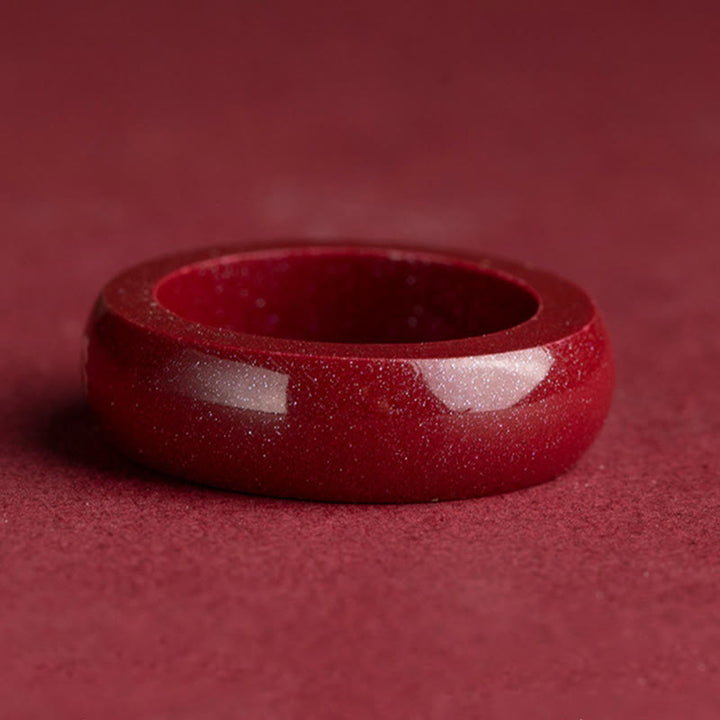 Buddha Stones Chinesischer Tierkreiszeichen-Jahr des Pferdes Zinnober-Segensring - image 24