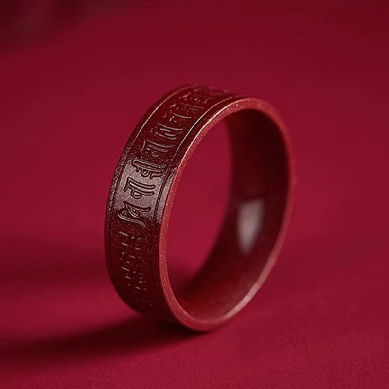 Buddha Stones Zinnober Om Mani Padme Hum Herz Sutra Segensring - image 1