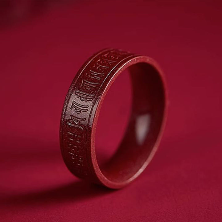 Buddha Stones Zinnober Om Mani Padme Hum Herz Sutra Segensring - image 1