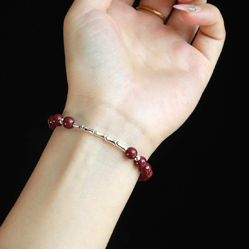 Buddha Stones Armband aus 925er Sterlingsilber mit Zinnoberrot-Motiv – für ruhige Konzentration - image 6