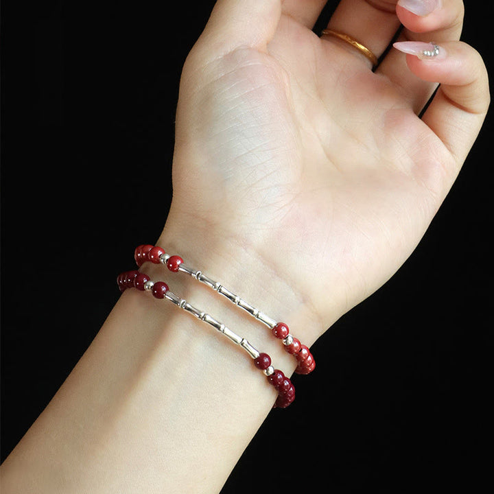 Buddha Stones Armband aus 925er Sterlingsilber mit Zinnoberrot-Motiv – für ruhige Konzentration - image 11