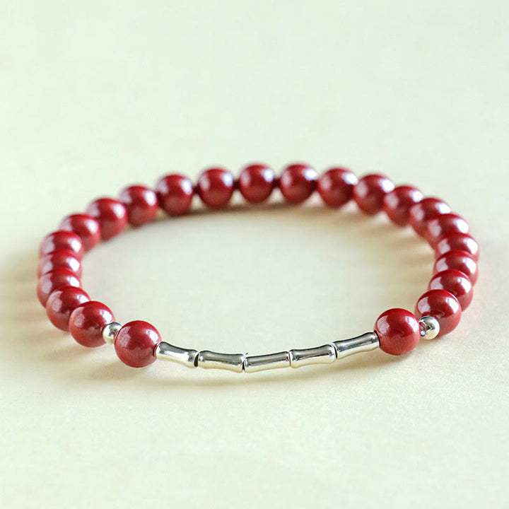 Buddha Stones Armband aus 925er Sterlingsilber mit Zinnoberrot-Motiv – für ruhige Konzentration - image 8