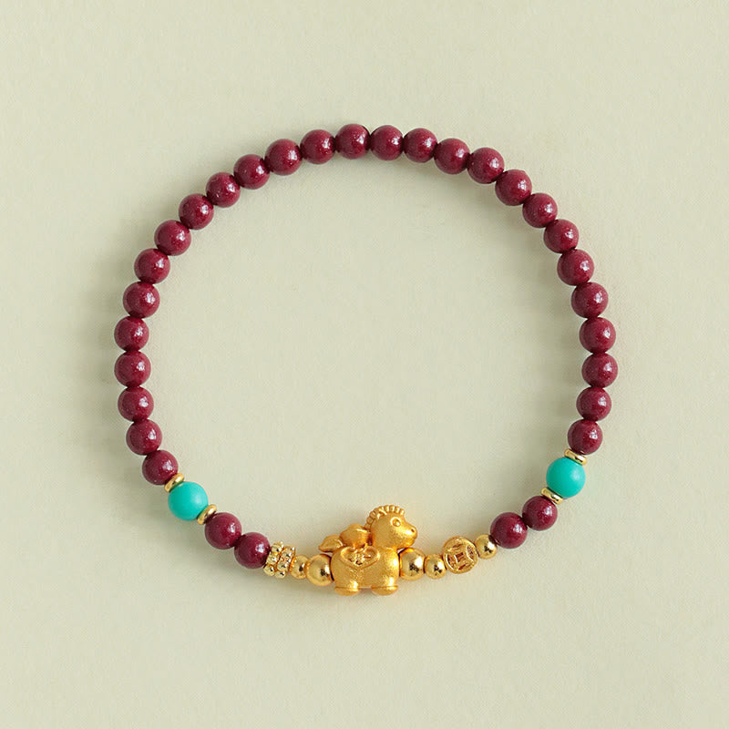 Buddha Stones Armband „Jahr des Pferdes“ mit Fu-Figur, Zinnoberrot, Ruhe - image 11