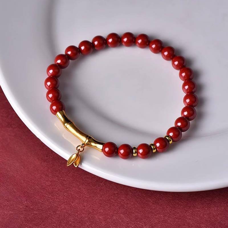 Buddha Stones, Bambus, Zinnober, 925er Sterlingsilber, Konzentrationsarmband - image 4