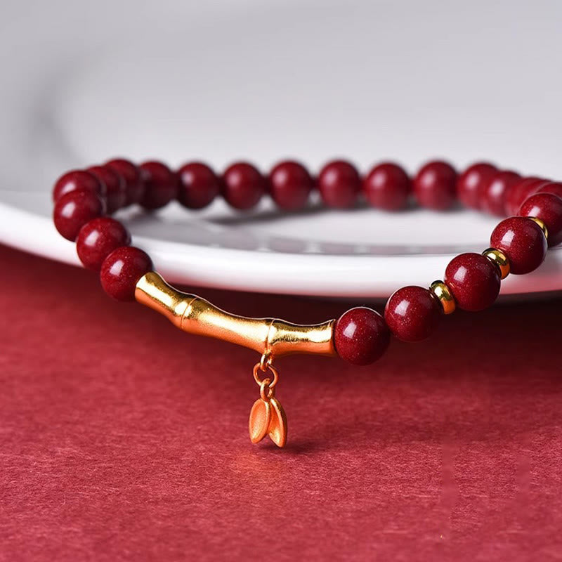 Buddha Stones, Bambus, Zinnober, 925er Sterlingsilber, Konzentrationsarmband - image 13