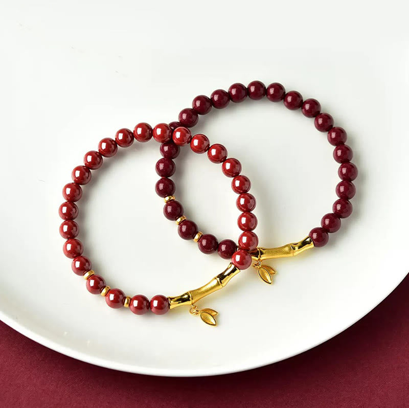 Buddha Stones, Bambus, Zinnober, 925er Sterlingsilber, Konzentrationsarmband - image 15