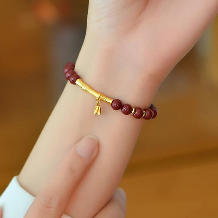 Buddha Stones, Bambus, Zinnober, 925er Sterlingsilber, Konzentrationsarmband - image 11