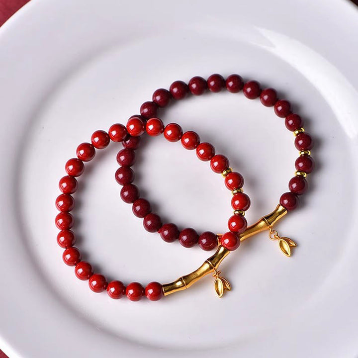 Buddha Stones, Bambus, Zinnober, 925er Sterlingsilber, Konzentrationsarmband - image 14