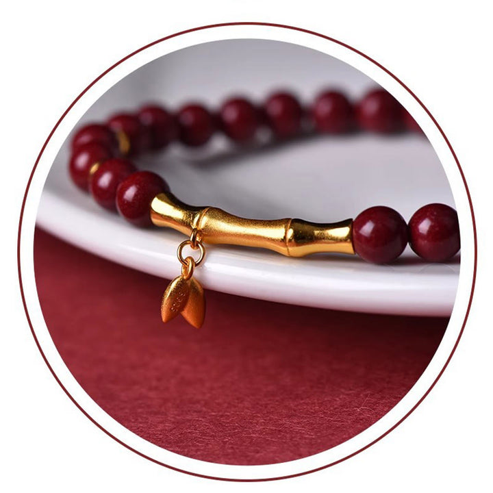 Buddha Stones, Bambus, Zinnober, 925er Sterlingsilber, Konzentrationsarmband - image 12