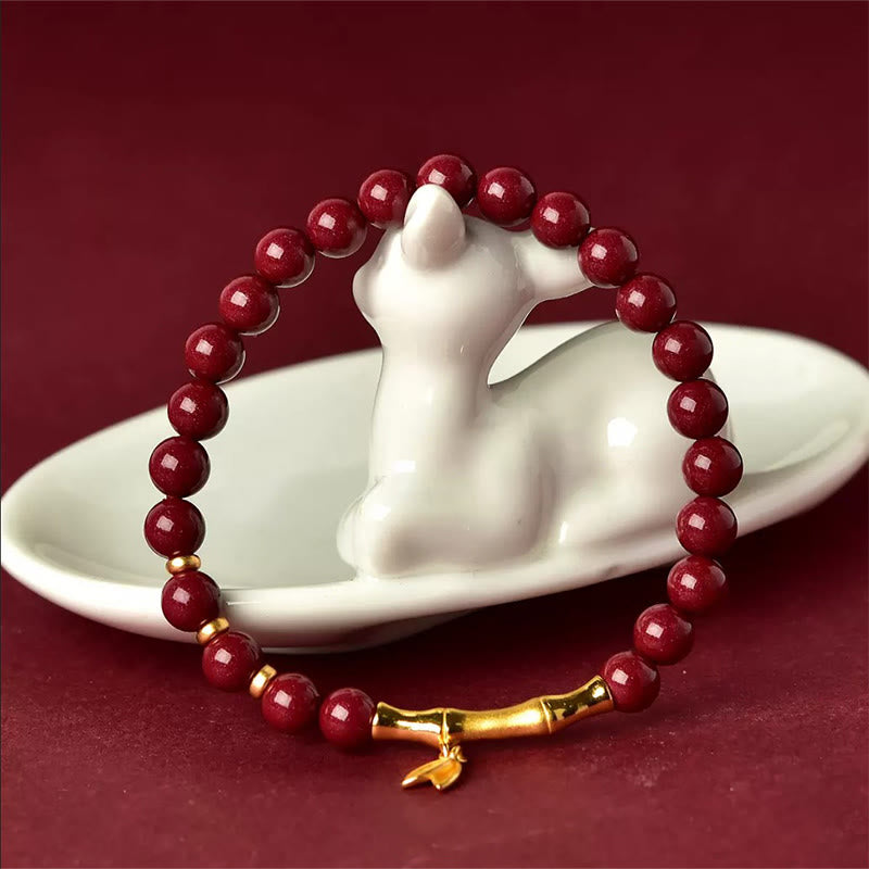 Buddha Stones, Bambus, Zinnober, 925er Sterlingsilber, Konzentrationsarmband - image 10