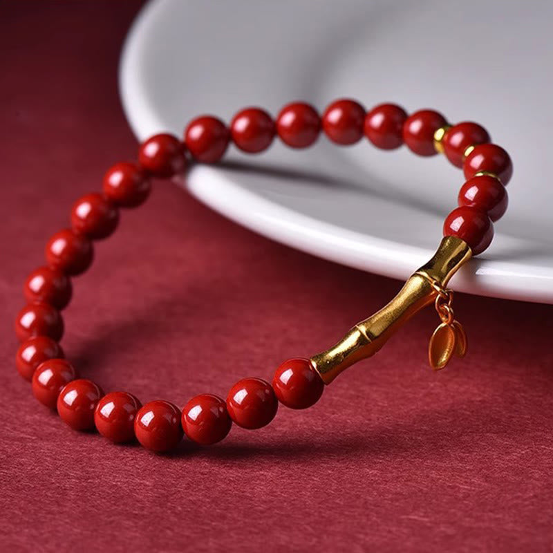 Buddha Stones, Bambus, Zinnober, 925er Sterlingsilber, Konzentrationsarmband - image 8