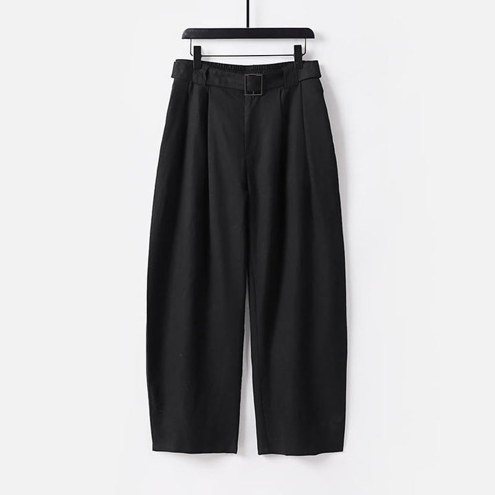 Buddha Stones Sommerhose mit Reißverschluss, elastischem Bund, weitem Bein und Taschen aus Baumwoll-Leinen-Mischgewebe - Schwarz - US/UK/AU56, EU66 (9XL) - image 9