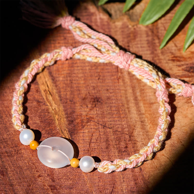 Buddha Stones Chalcedon-Friedensschnalle Positives Armband - image 4