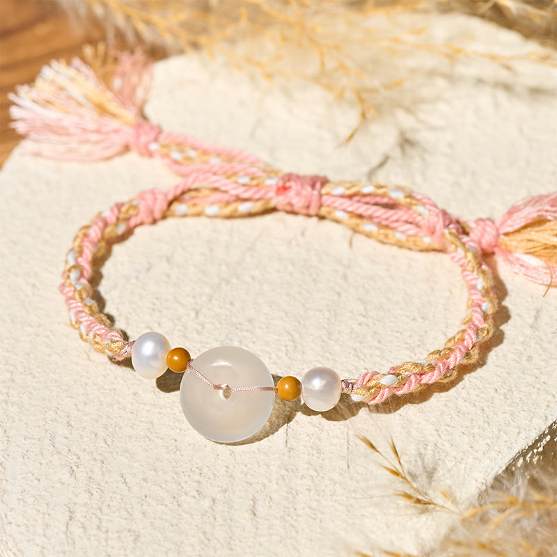 Buddha Stones Chalcedon-Friedensschnalle Positives Armband - image 3