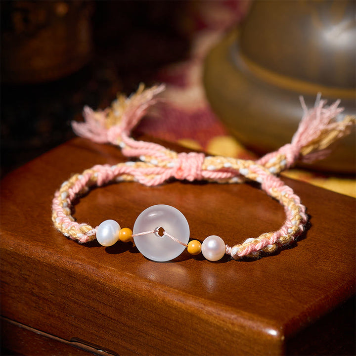 Buddha Stones Chalcedon-Friedensschnalle Positives Armband - image 2