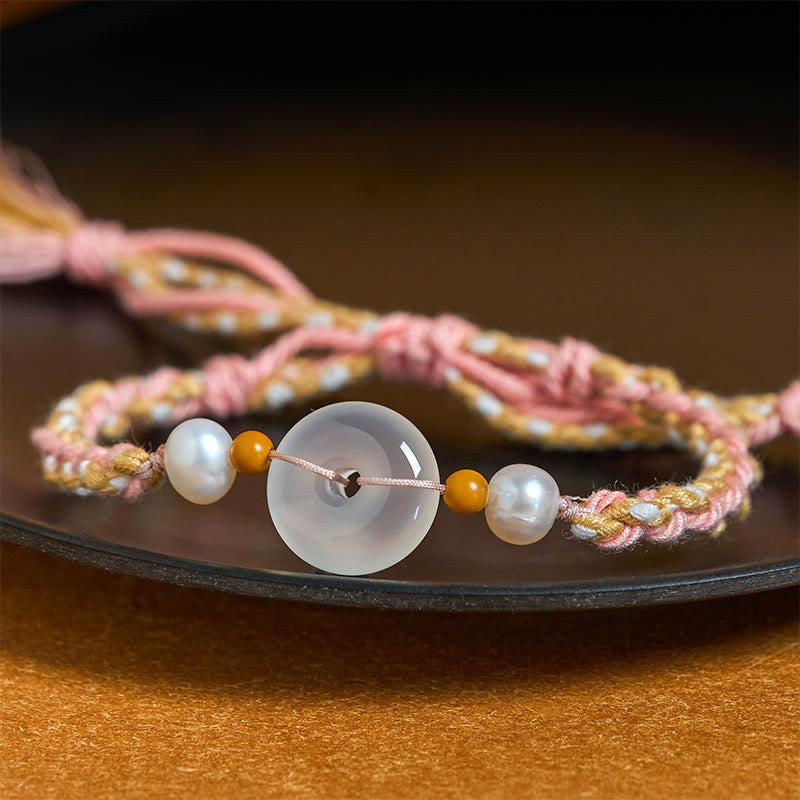 Buddha Stones Chalcedon-Friedensschnalle Positives Armband - image 1