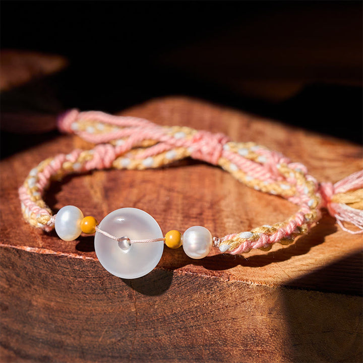Buddha Stones Chalcedon-Friedensschnalle Positives Armband - Friedensschnalle aus Chalcedon (Handgelenkumfang: 17-18 cm) - image 0
