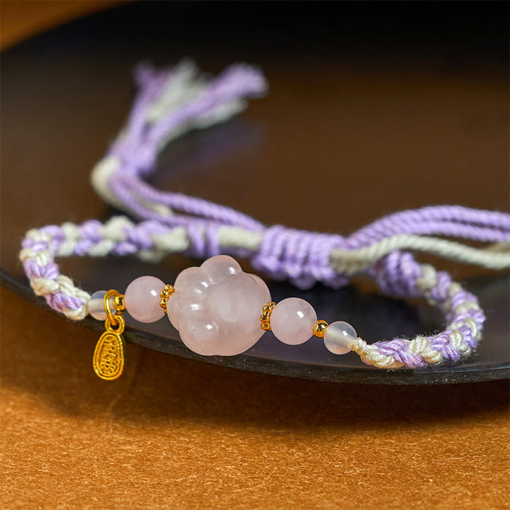 Buddha Stones Rosa Kristallkatze Wärme Liebe Armband - image 4