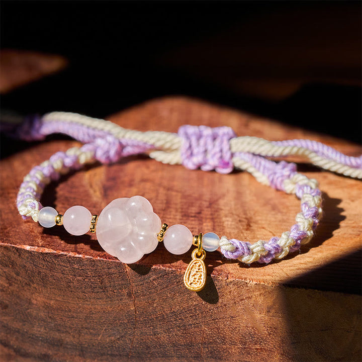 Buddha Stones Rosa Kristallkatze Wärme Liebe Armband - Rosa Kristall (Handgelenkumfang: 17-18 cm) - image 0