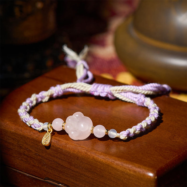 Buddha Stones Rosa Kristallkatze Wärme Liebe Armband - image 2