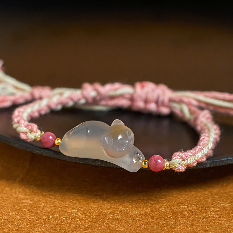 Buddha Stones Chalcedon-Katzen-Armband für positive Harmonie - image 1
