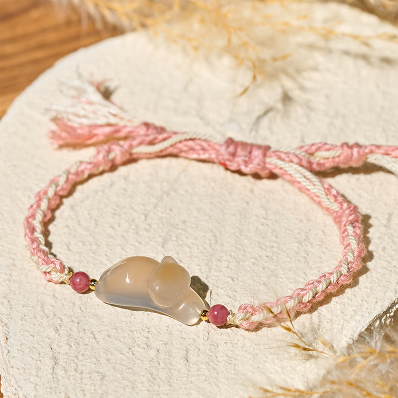 Buddha Stones Chalcedon-Katzen-Armband für positive Harmonie - image 2