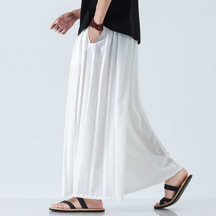 Buddha Stones Sommerliche Herrenhose mit Drachenmotiv, Kordelzug, knöchellang, aus Baumwolle, weitem Bein und Taschen - image 41