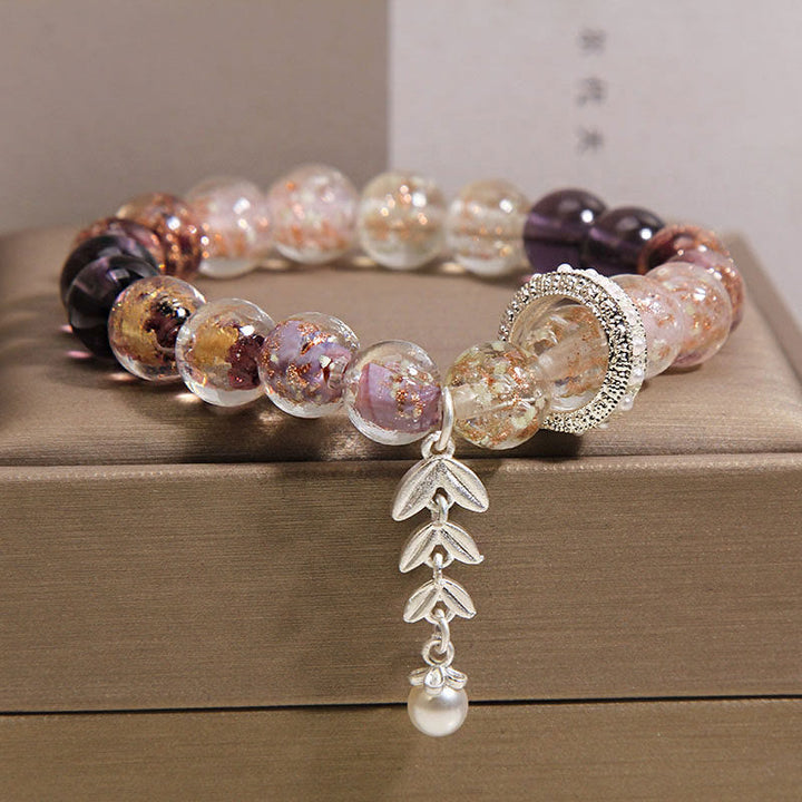 Buddha Stones Liuli Glasperlen-Weizenähren-Charm-Armband - image 4