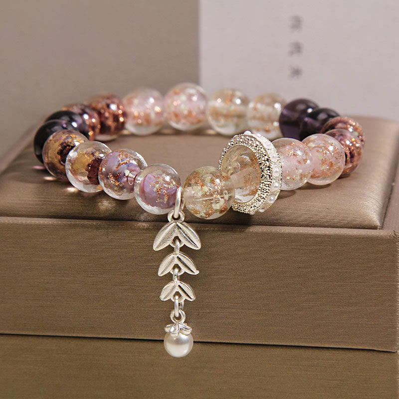 Buddha Stones Liuli Glasperlen-Weizenähren-Charm-Armband - image 5