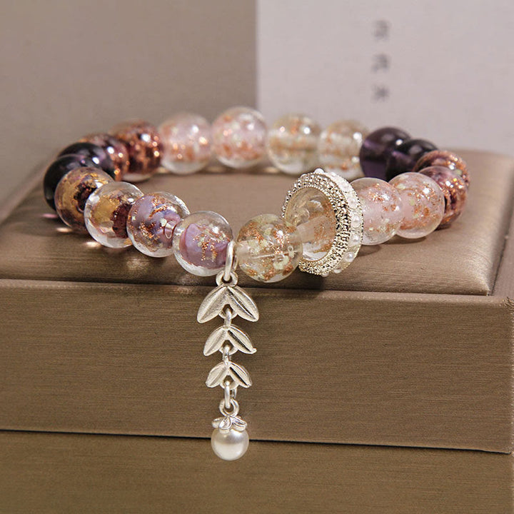 Buddha Stones Liuli Glasperlen-Weizenähren-Charm-Armband - image 5