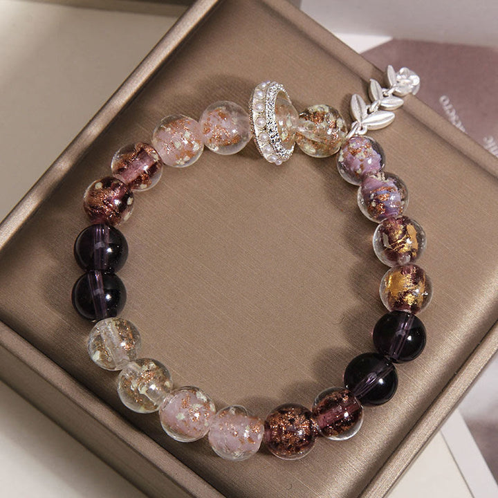 Buddha Stones Liuli Glasperlen-Weizenähren-Charm-Armband - image 3