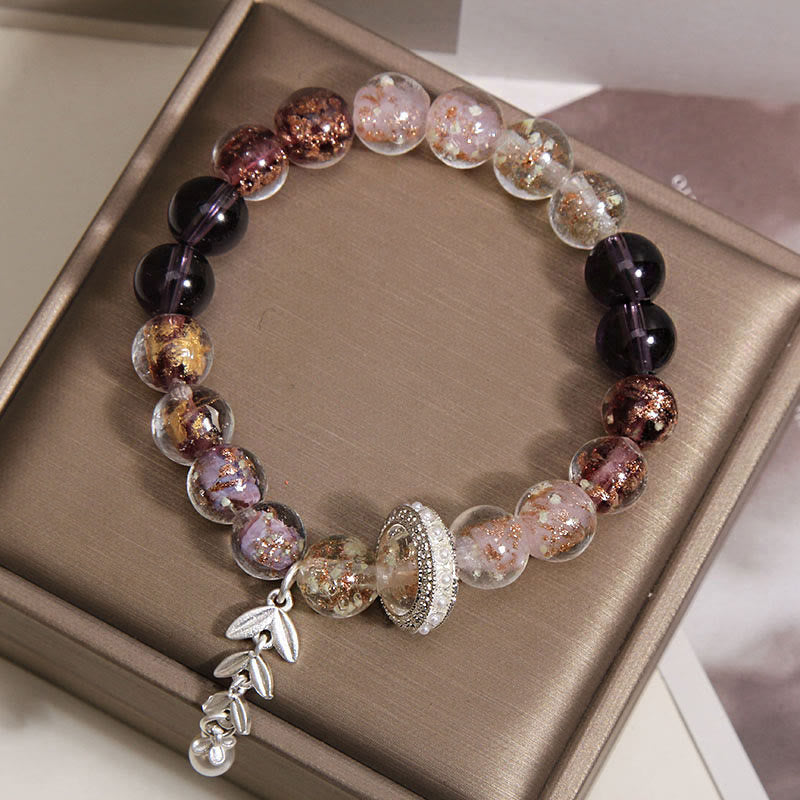 Buddha Stones Liuli Glasperlen-Weizenähren-Charm-Armband - image 2